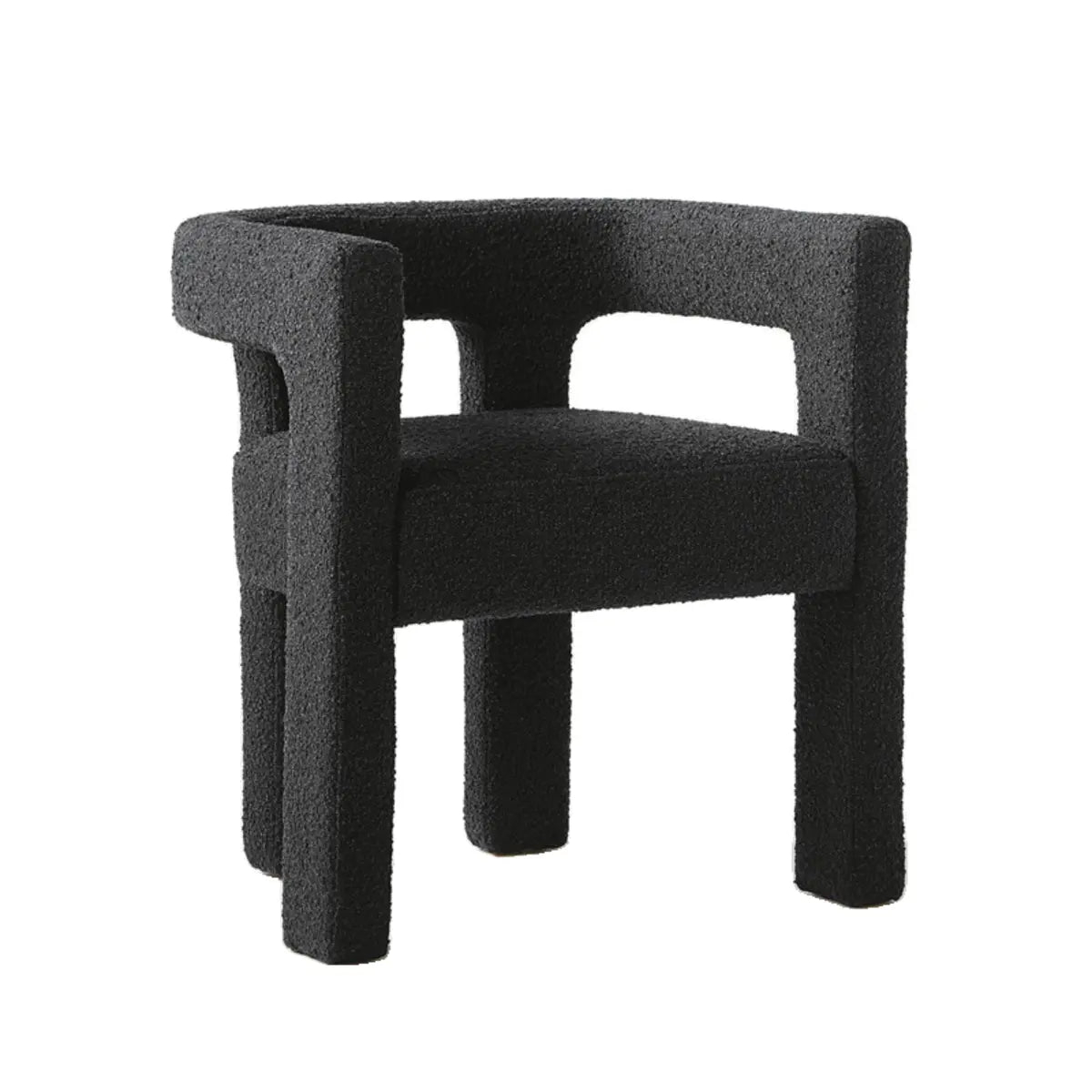 Compact Milky White Sherpa Fabric Fixed Back Arm Chair Image - 5