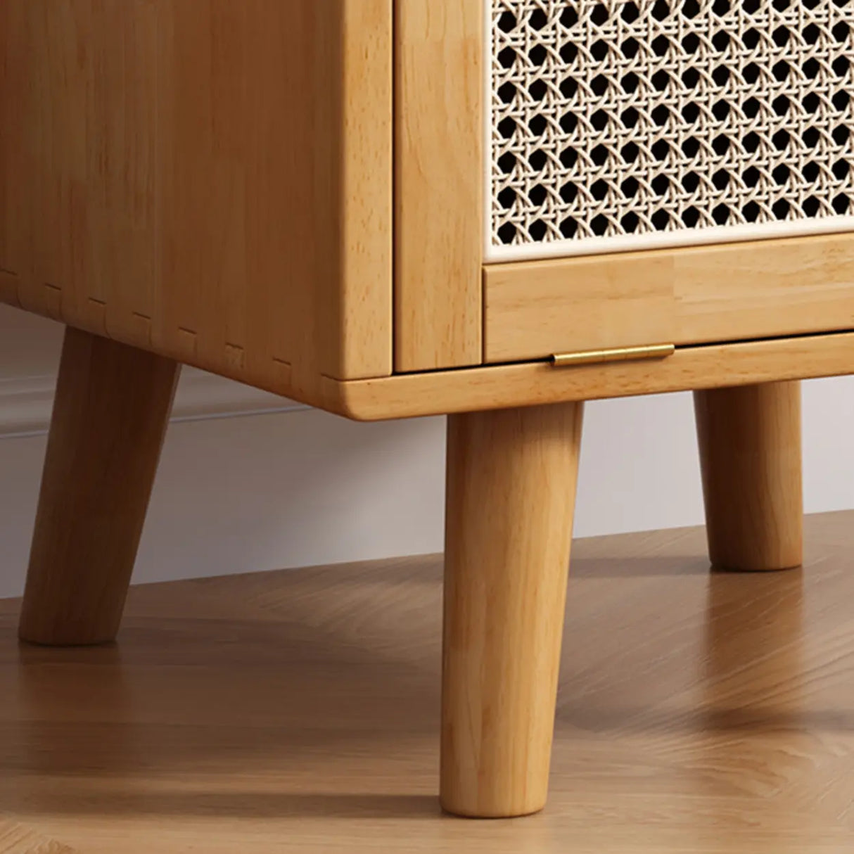 Compact Storage Solid Wood Kids Nightstand with Legs Image - 10