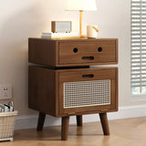 Compact Storage Solid Wood Kids Nightstand with Legs Image - 2