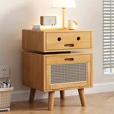Compact Storage Solid Wood Kids Nightstand with Legs Image - 3