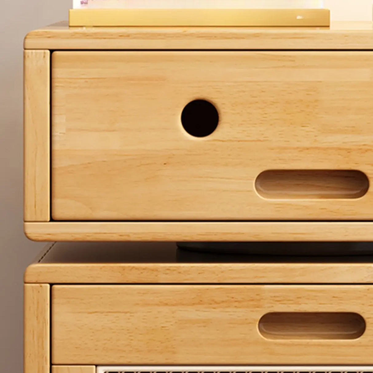 Compact Storage Solid Wood Kids Nightstand with Legs Image - 6