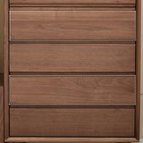 Compact Vertical Walnut Brown Five-Drawer Storage Chest Image - 9