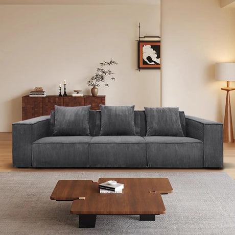 Modular Compressed Corduroy Sofa Set Image - 1
