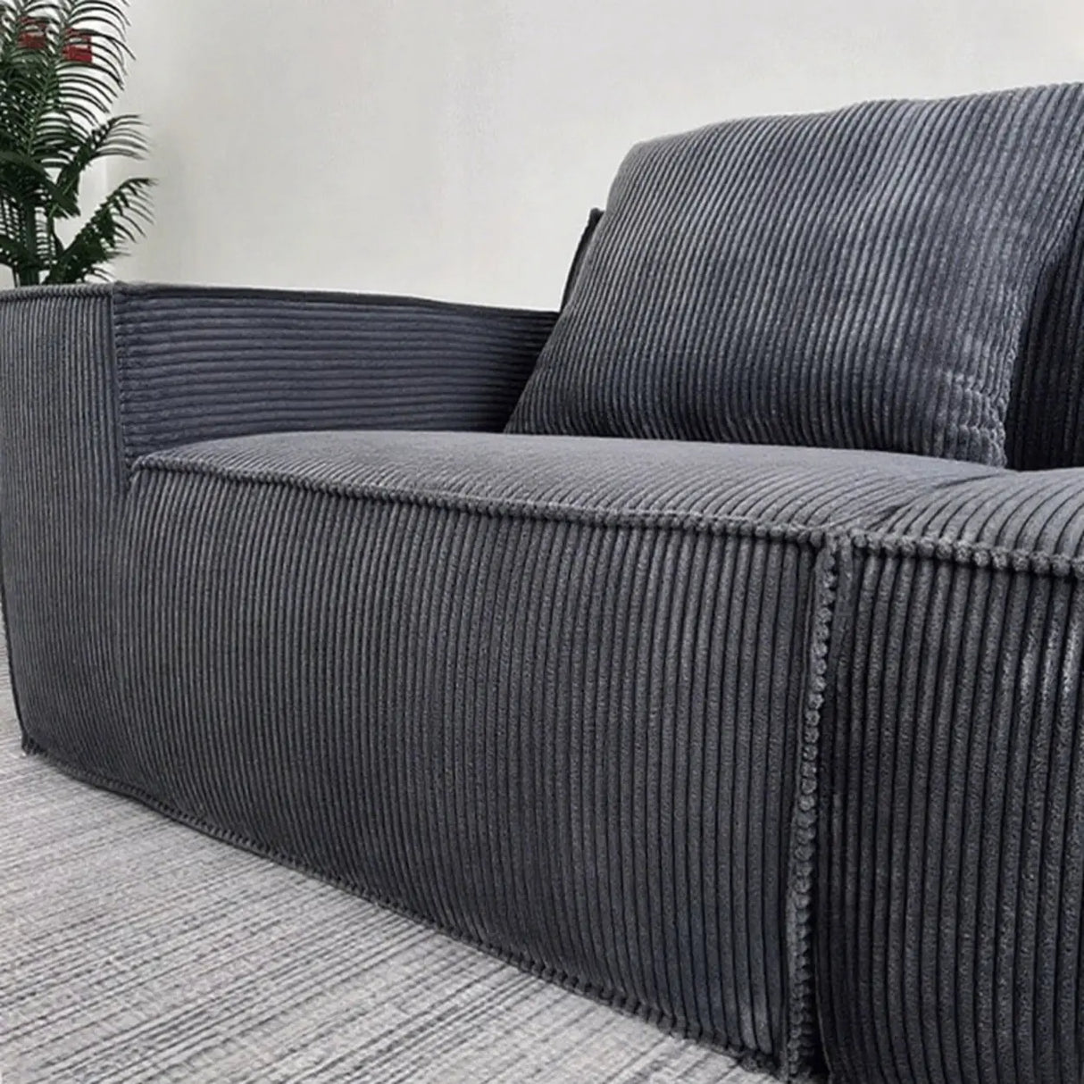 Modular Compressed Corduroy Sofa Set Image - 4