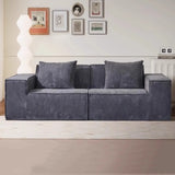 Modular Compressed Corduroy Sofa Set Image - 7