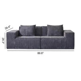 Modular Compressed Corduroy Sofa Set #size