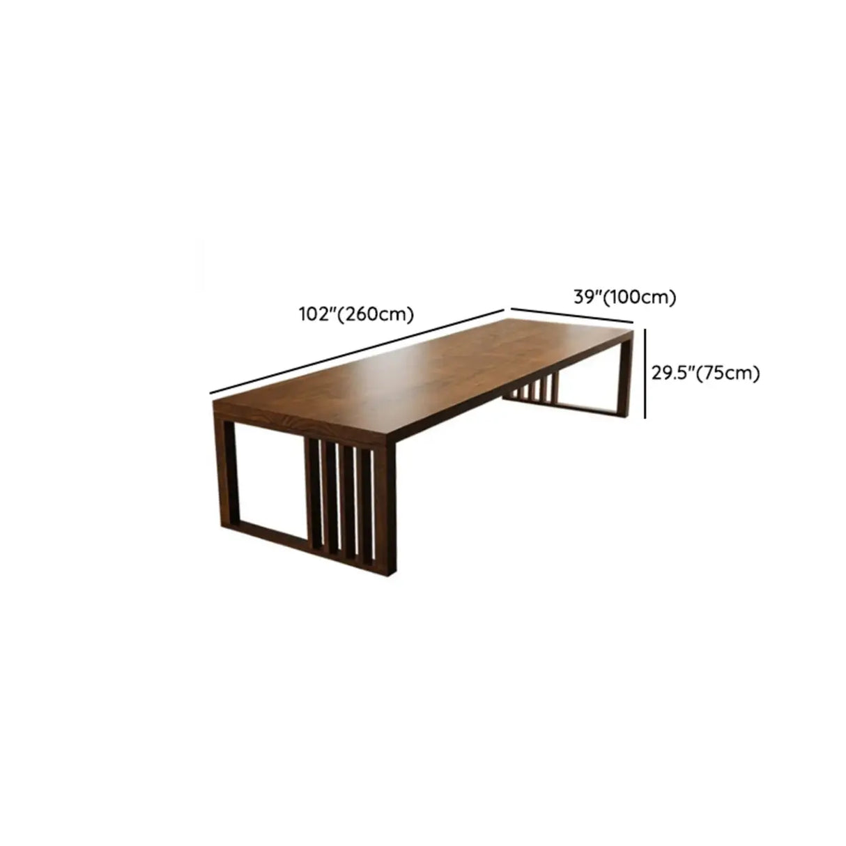 Conference Rectangle Dark Wood Desk for 8-12 People Image - 12