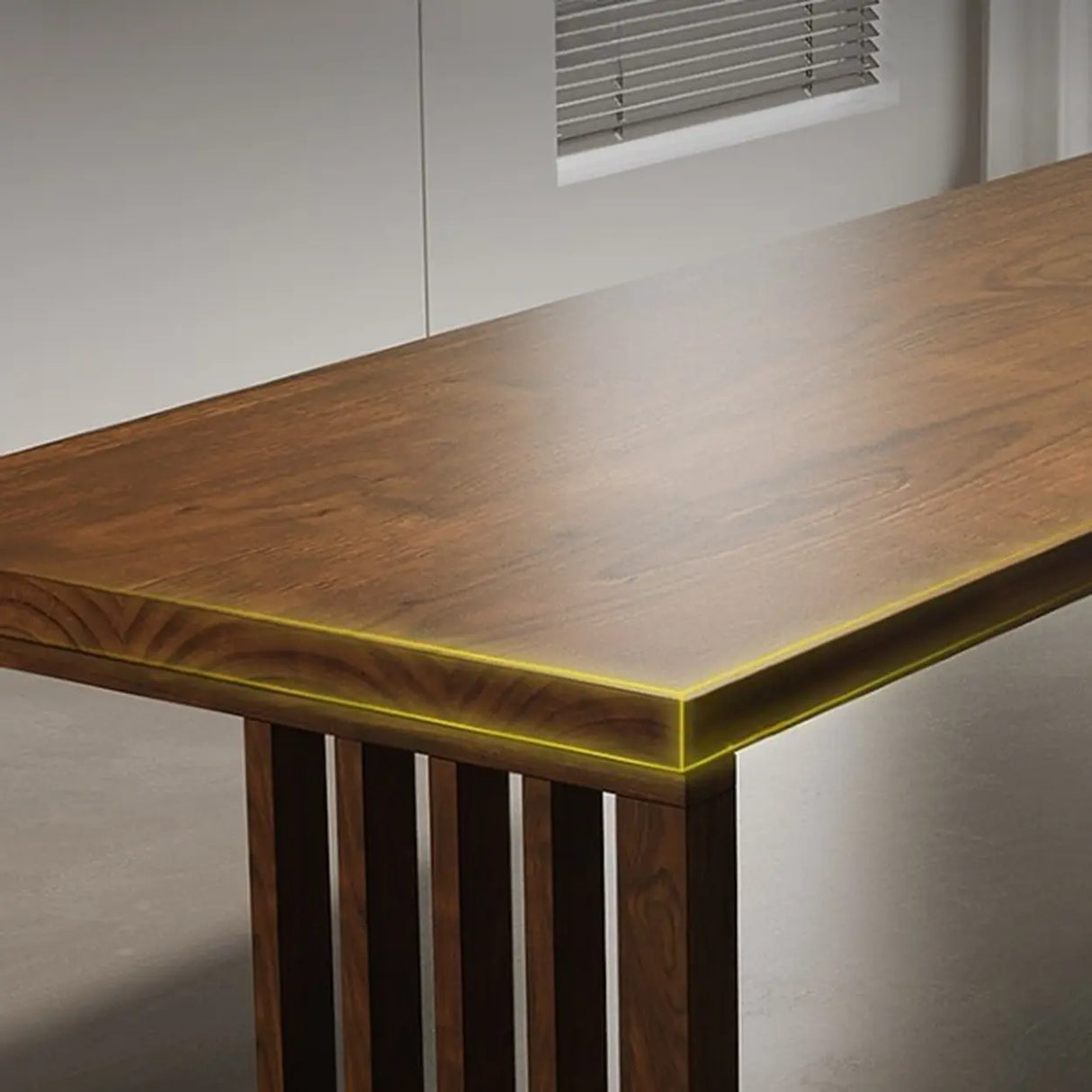 Conference Rectangle Dark Wood Desk for 8-12 People Image - 5