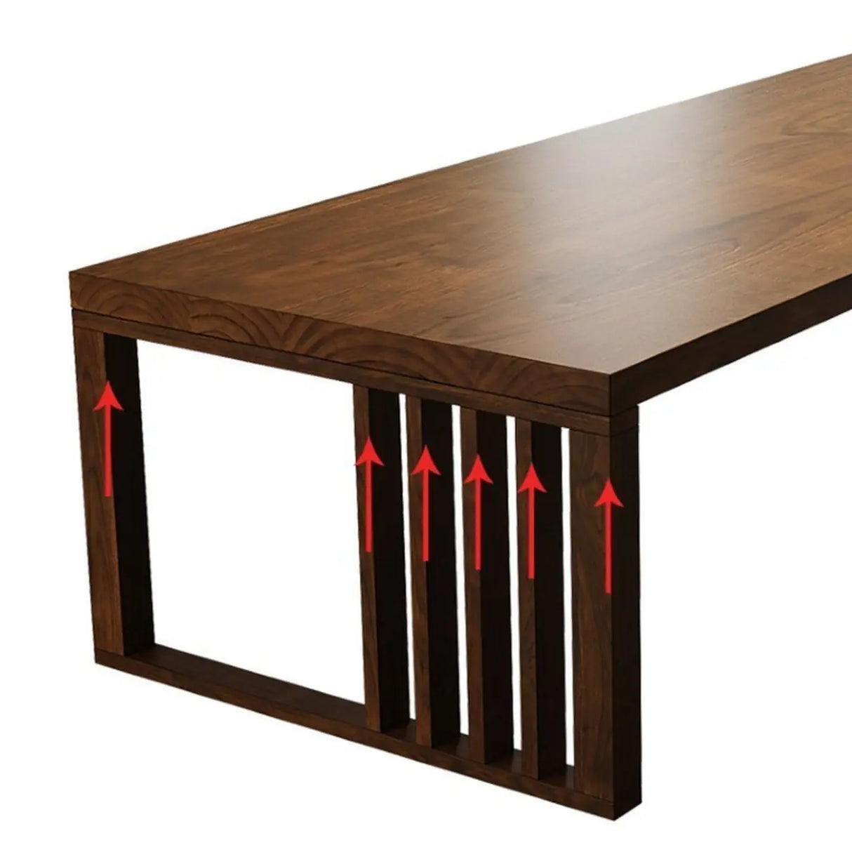 Conference Rectangle Dark Wood Desk for 8-12 People Image - 6