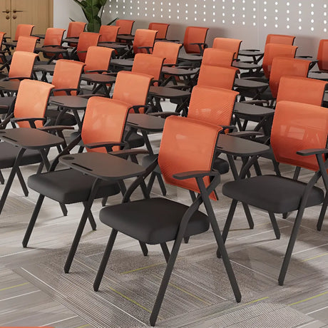 Conference Steel Frame Orange Ergonomic Mesh Office Chair Image - 1