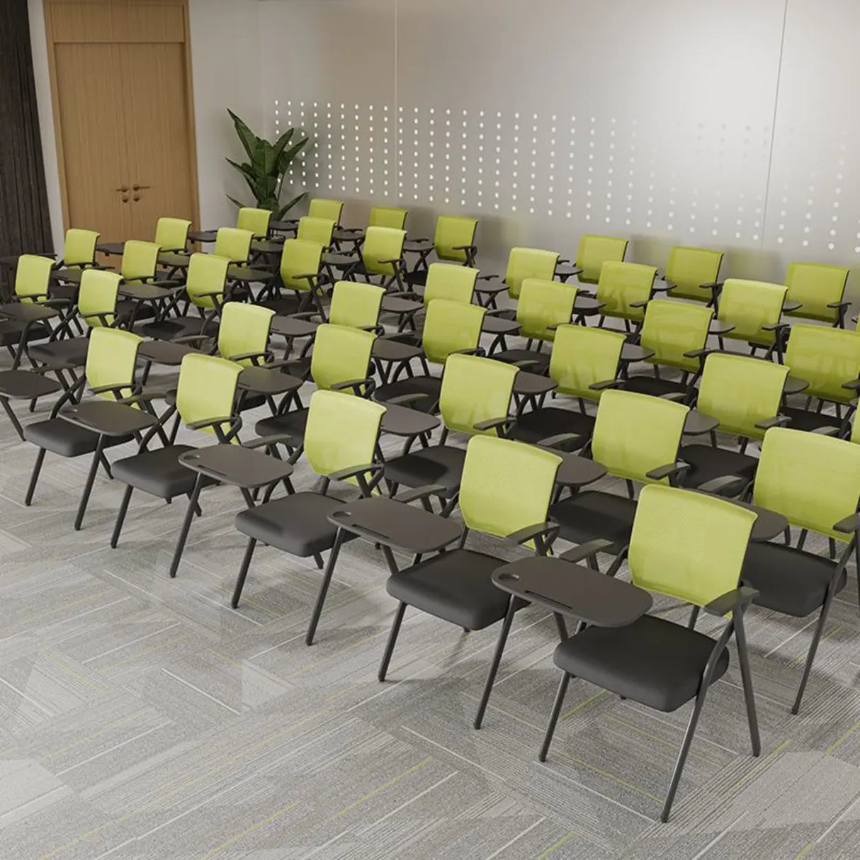 Conference Steel Frame Orange Ergonomic Mesh Office Chair Image - 3