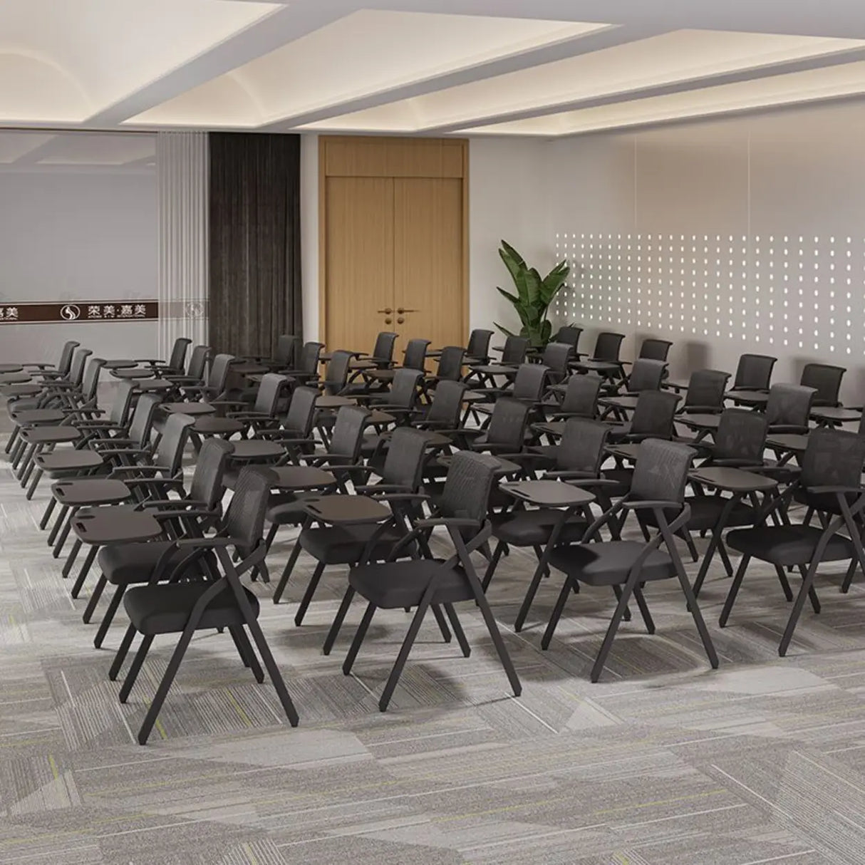 Conference Steel Frame Orange Ergonomic Mesh Office Chair Image - 5