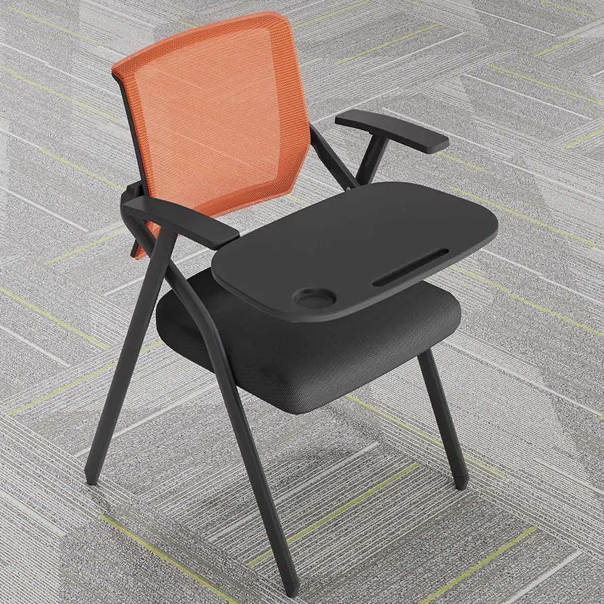 Conference Steel Frame Orange Ergonomic Mesh Office Chair Image - 7