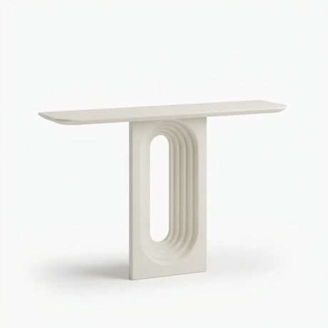 Console Table with Arch Panel Design for Entryway and Living Room Image - 2