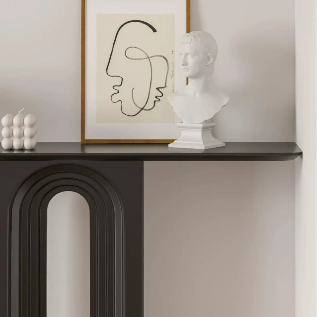 Console Table with Arch Panel Design for Entryway and Living Room Image - 7