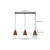 Contemporary 3-Light Brown Bell Island Pendant Light Image - 11