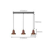 Contemporary 3-Light Brown Bell Island Pendant Light Image - 12