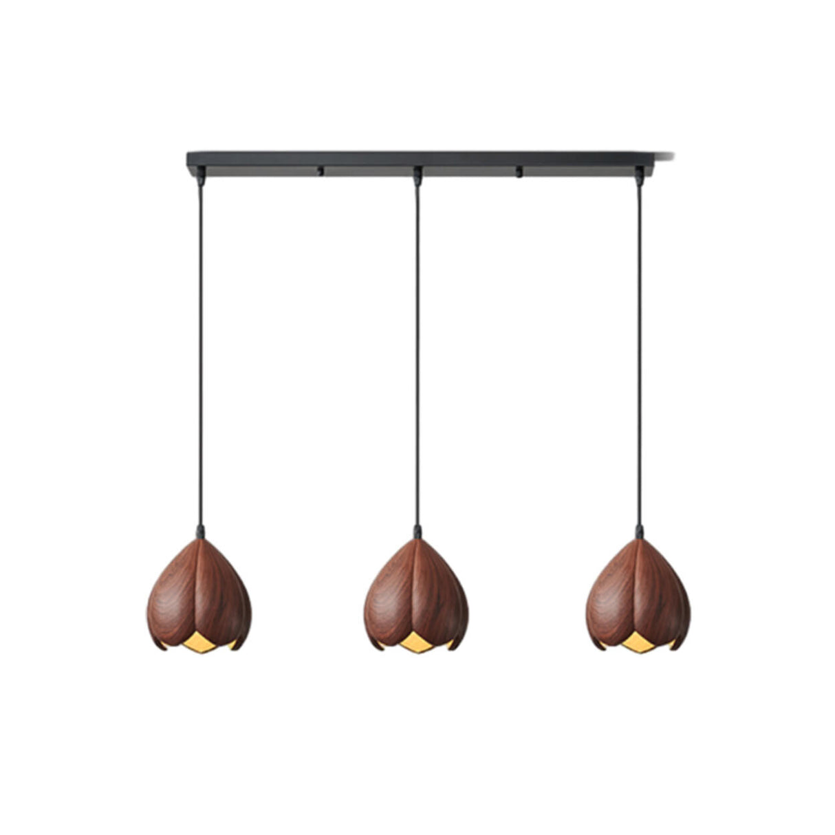 Contemporary 3-Light Brown Bell Island Pendant Light Image - 5