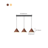 Contemporary 3-Light Cone Metal Island Hanging Light #size
