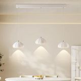 Contemporary 3-Light White Dome Island Hanging Light Image - 1