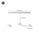 Contemporary 3-Light White Dome Island Hanging Light #size