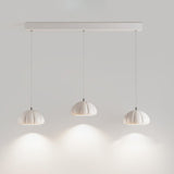 Contemporary 3-Light White Dome Island Hanging Light Image - 3