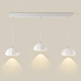 Contemporary 3-Light White Dome Island Hanging Light Image - 6