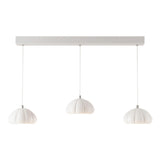 Contemporary 3-Light White Dome Island Hanging Light Image - 7