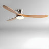 Contemporary 3 Solid Wood Blades Ceiling Fan with Light Image - 7
