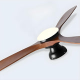 Contemporary 3 Solid Wood Blades Ceiling Fan with Light Image - 9