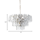 Contemporary 3 Tiers Crystal Snowflake Pendant Chandelier #size