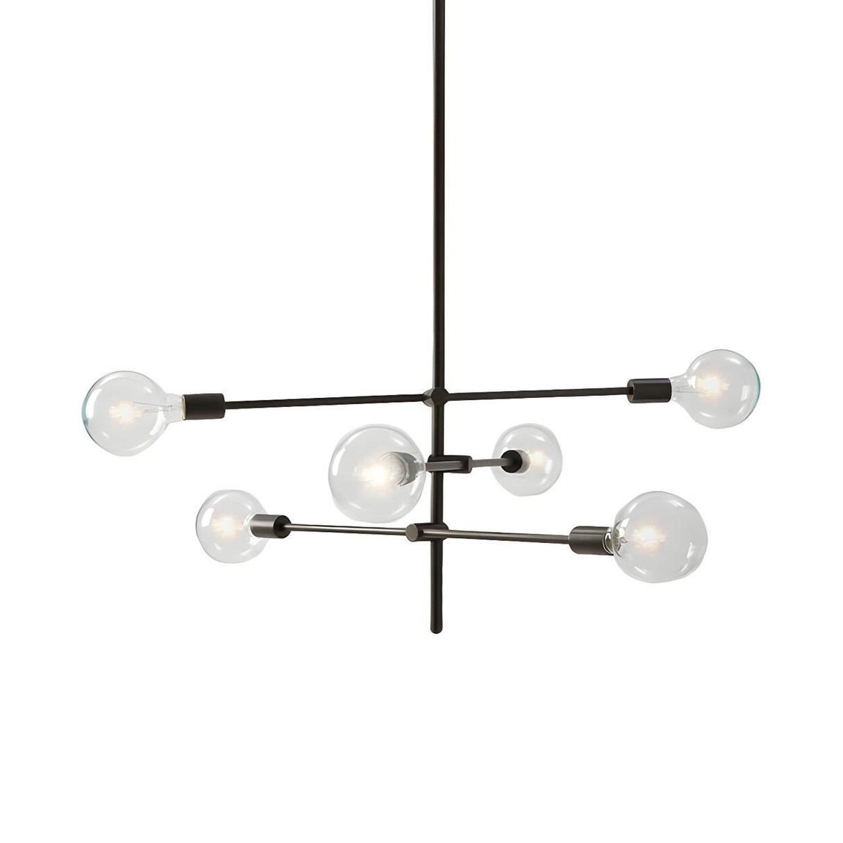 Contemporary 3 Tiers Gold Sputnik Exposed Bulb Chandelier Image - 8
