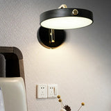 Contemporary Adjustable Round Metal LED Wall Sconce Image - 7