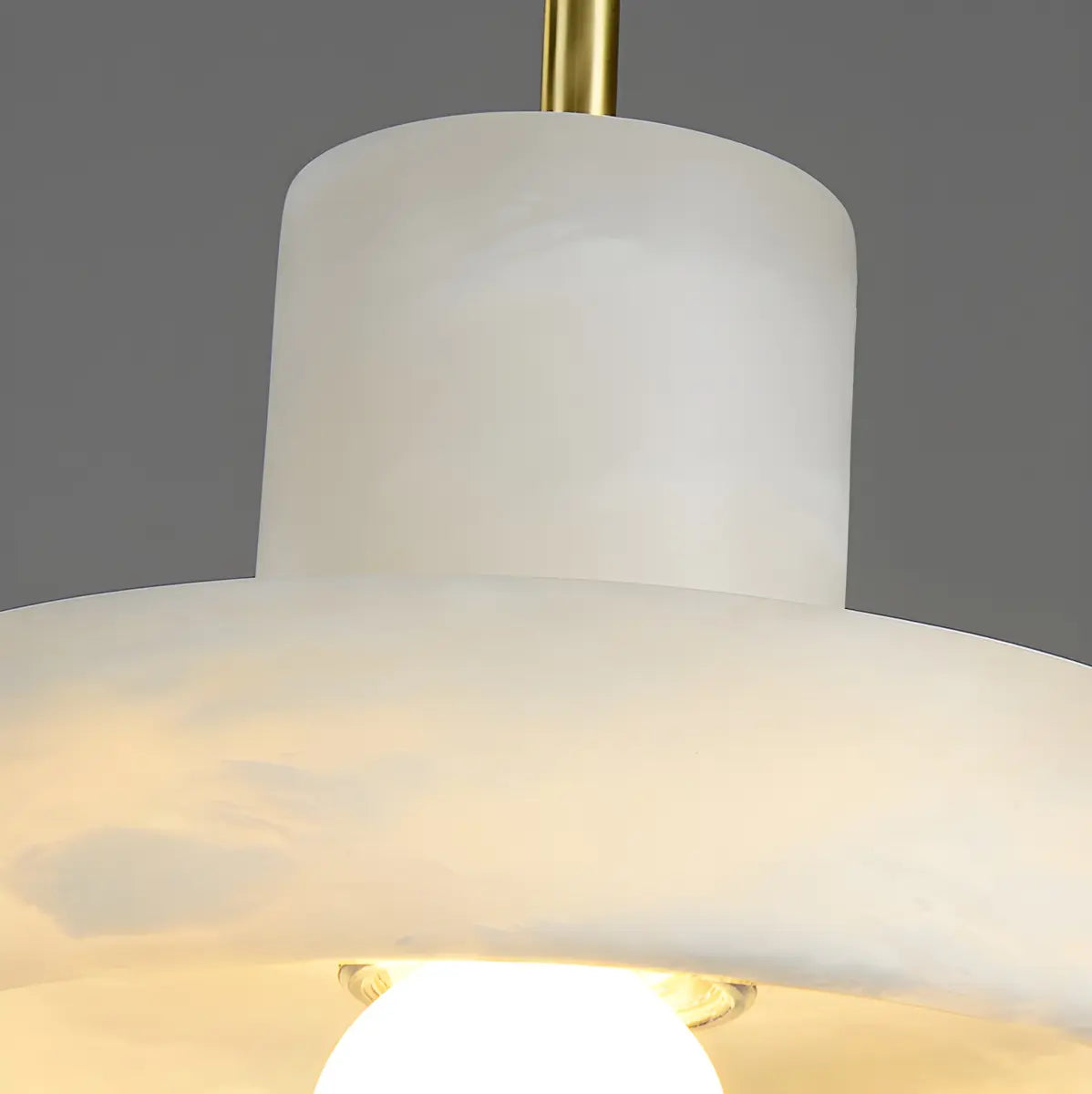 Contemporary Alabaster Cylinder Bedroom Pendant Light Image - 12