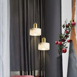 Contemporary Alabaster Cylinder Bedroom Pendant Light Image - 16