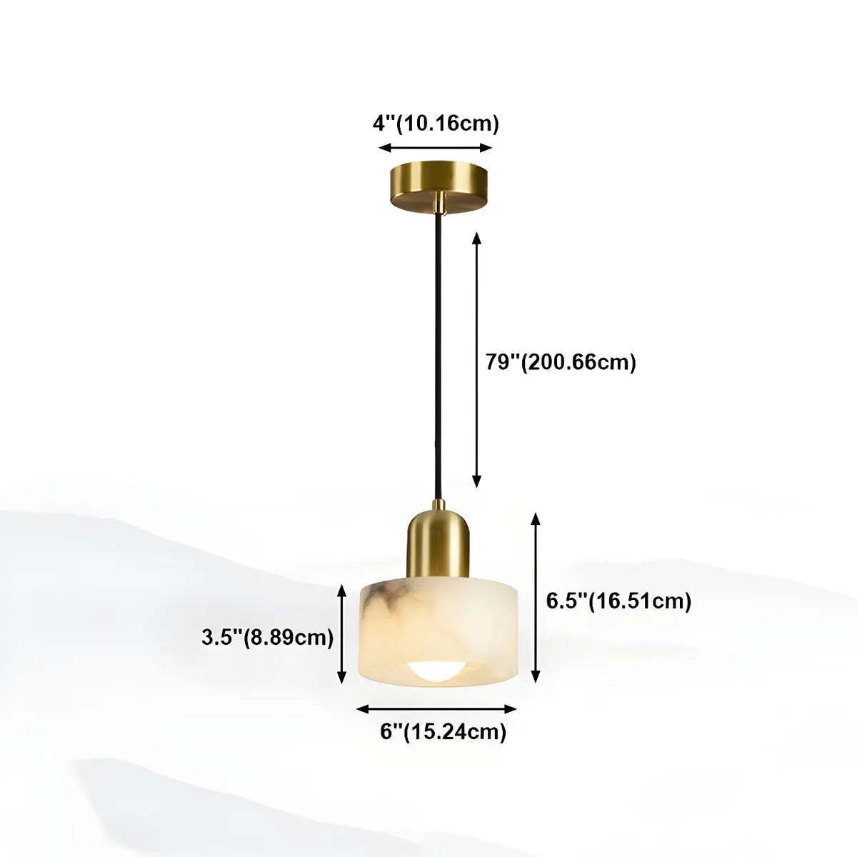 Contemporary Alabaster Cylinder Bedroom Pendant Light 