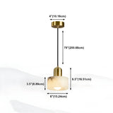 Contemporary Alabaster Cylinder Bedroom Pendant Light #size