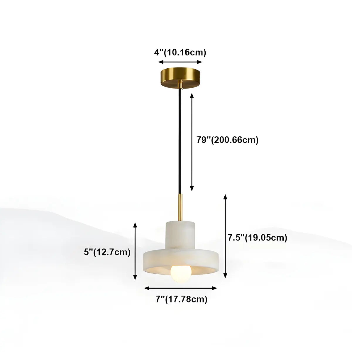 Contemporary Alabaster Cylinder Bedroom Pendant Light Image - 18