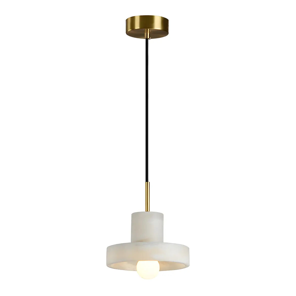 Contemporary Alabaster Cylinder Bedroom Pendant Light Image - 6