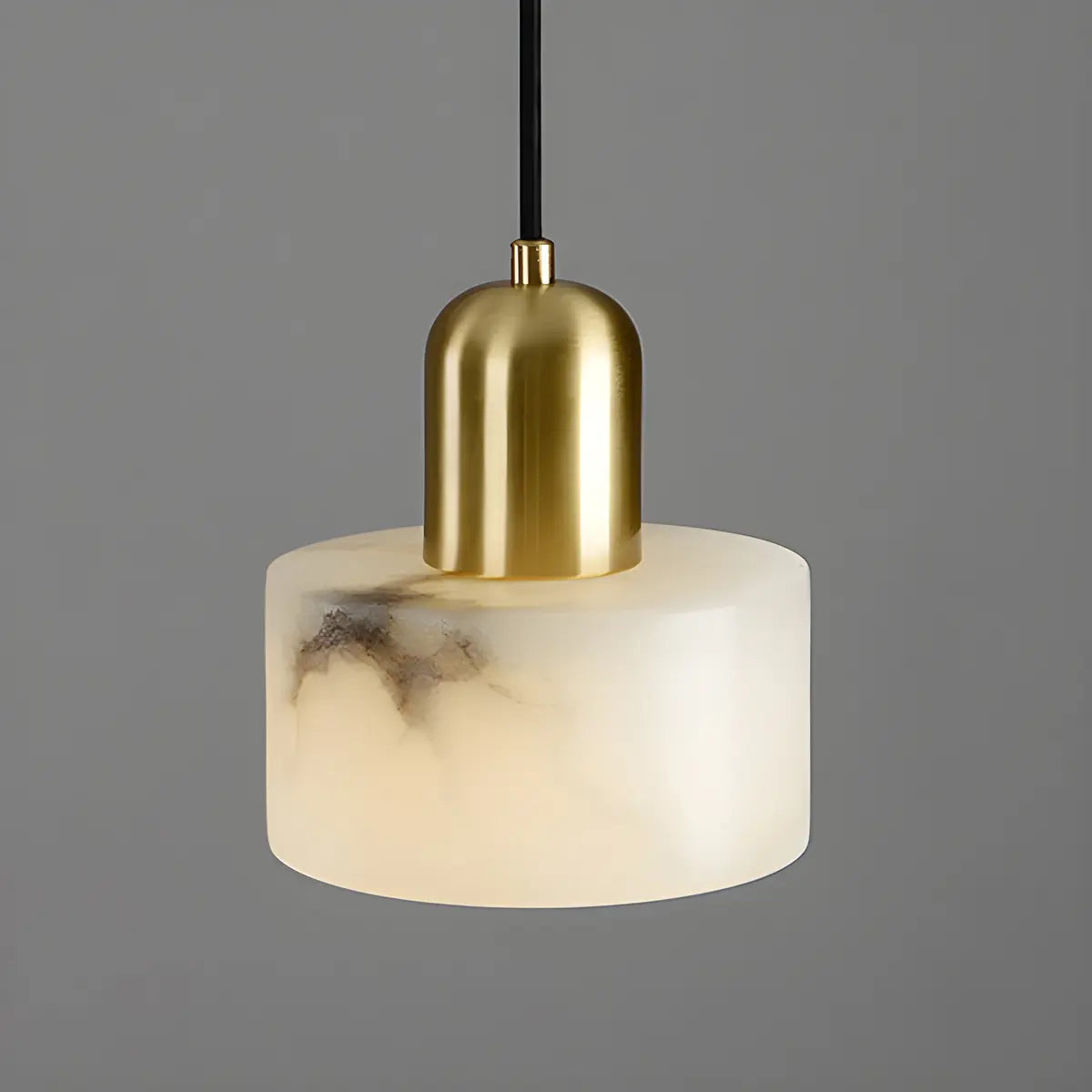 Contemporary Alabaster Cylinder Bedroom Pendant Light Image - 9