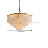 Contemporary Alabaster Tiered Gold Living Room Chandelier Image - 18