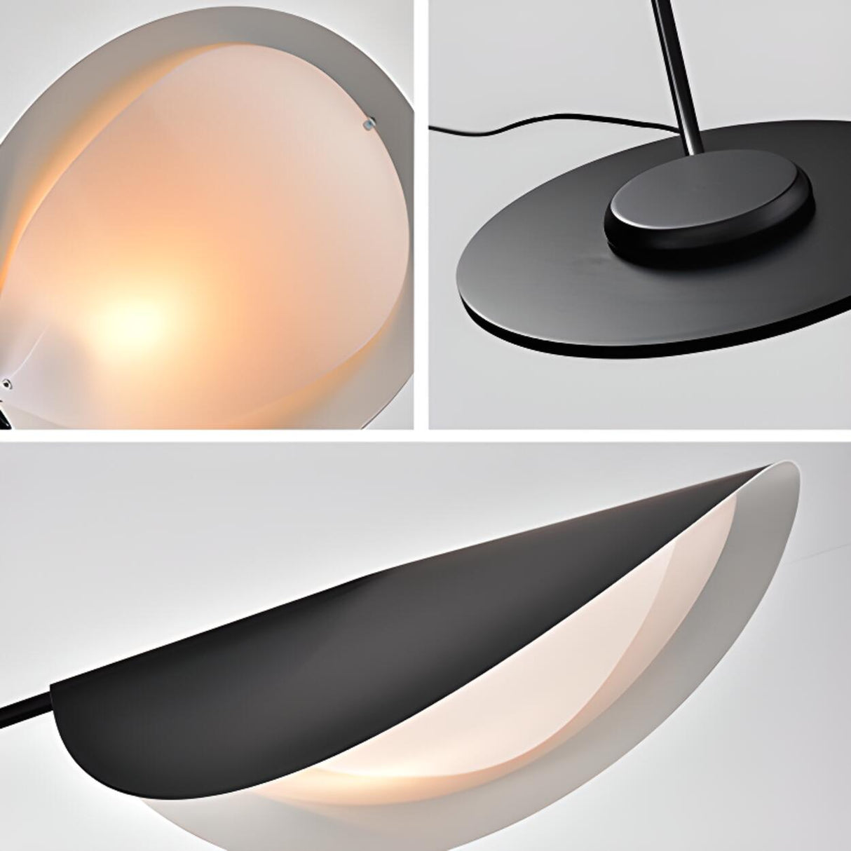 Contemporary Alloy Teardrop Black Arc Floor Lamp Light Image - 11