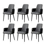 Contemporary Armchair Woven Fabric Black Office Chair Image - 29