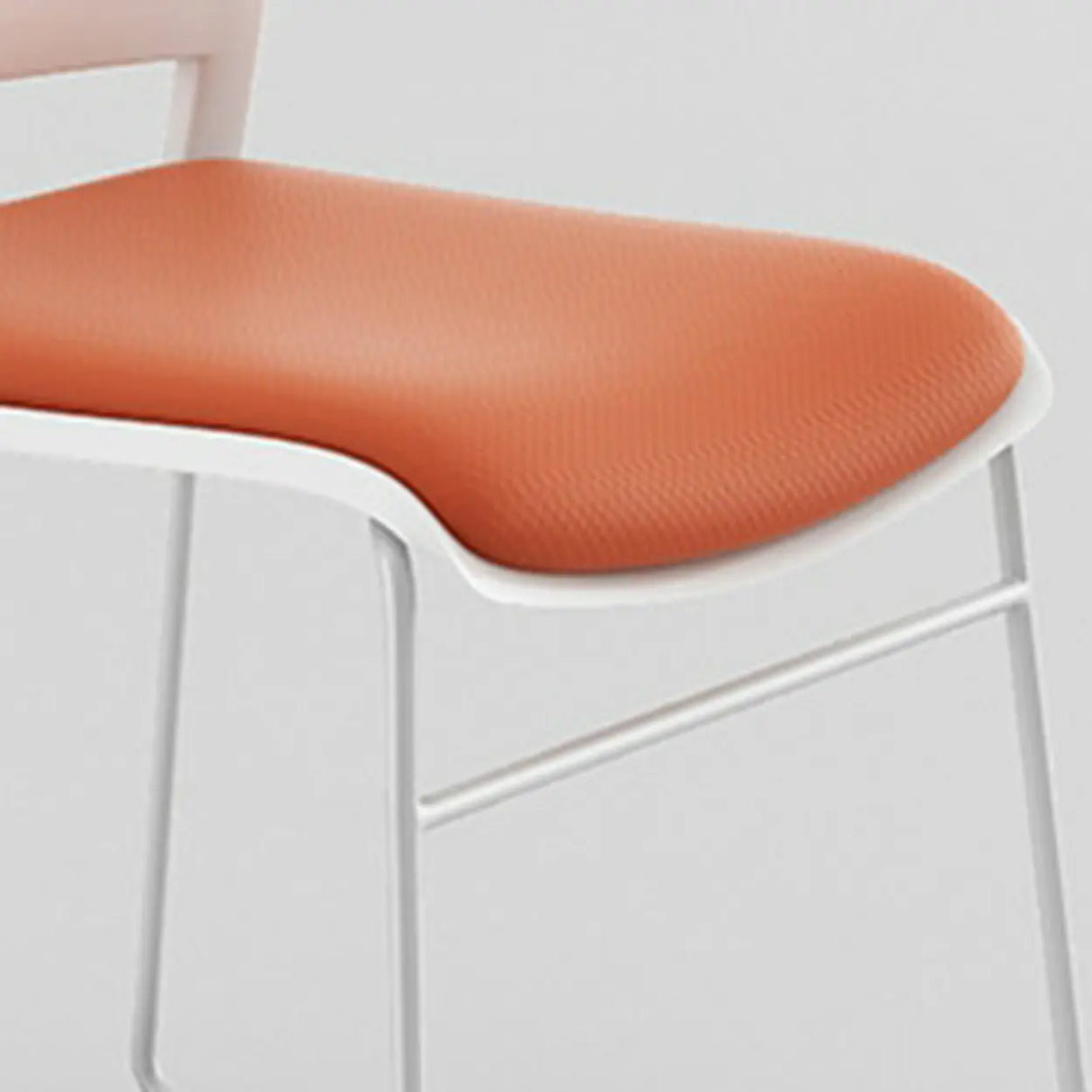 Contemporary Armless Plastic Metal Frame Study Office Chair Image - 11