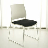 Contemporary Armless Plastic Metal Frame Study Office Chair Image - 14
