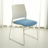 Contemporary Armless Plastic Metal Frame Study Office Chair Image - 15