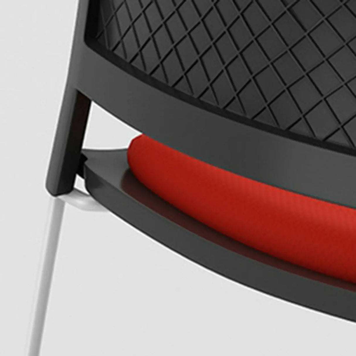 Contemporary Armless Plastic Metal Frame Study Office Chair Image - 16