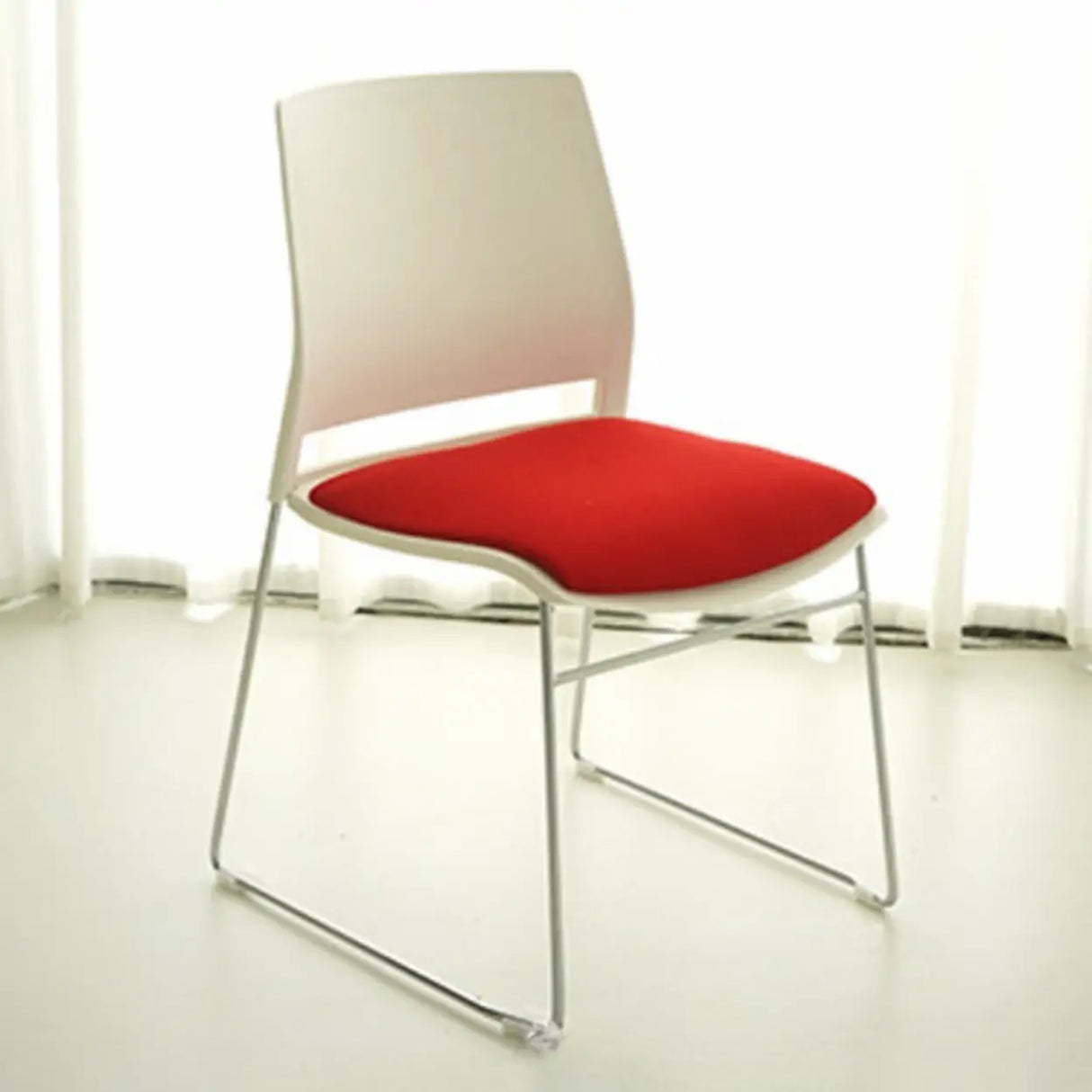 Contemporary Armless Plastic Metal Frame Study Office Chair Image - 18