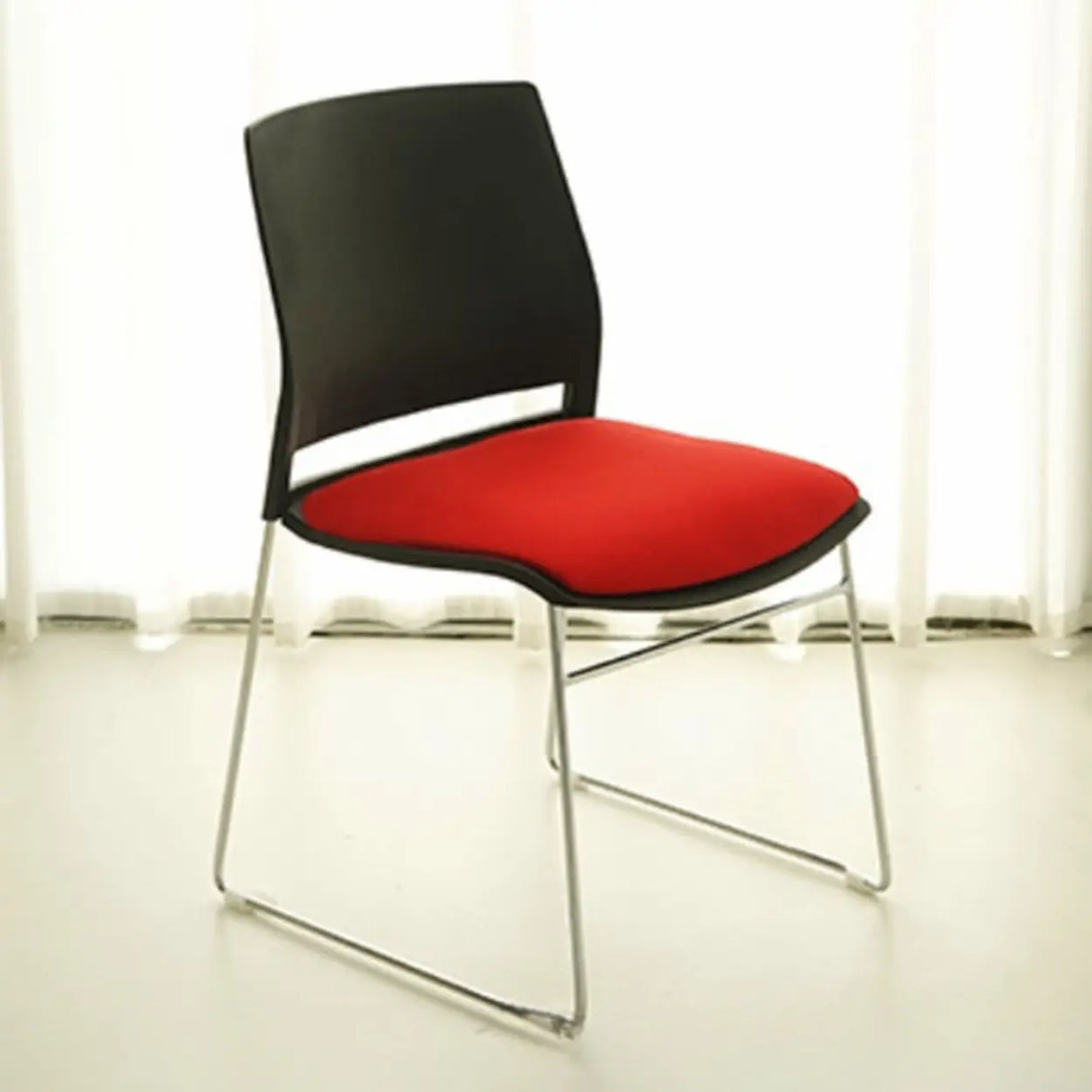 Contemporary Armless Plastic Metal Frame Study Office Chair Image - 21