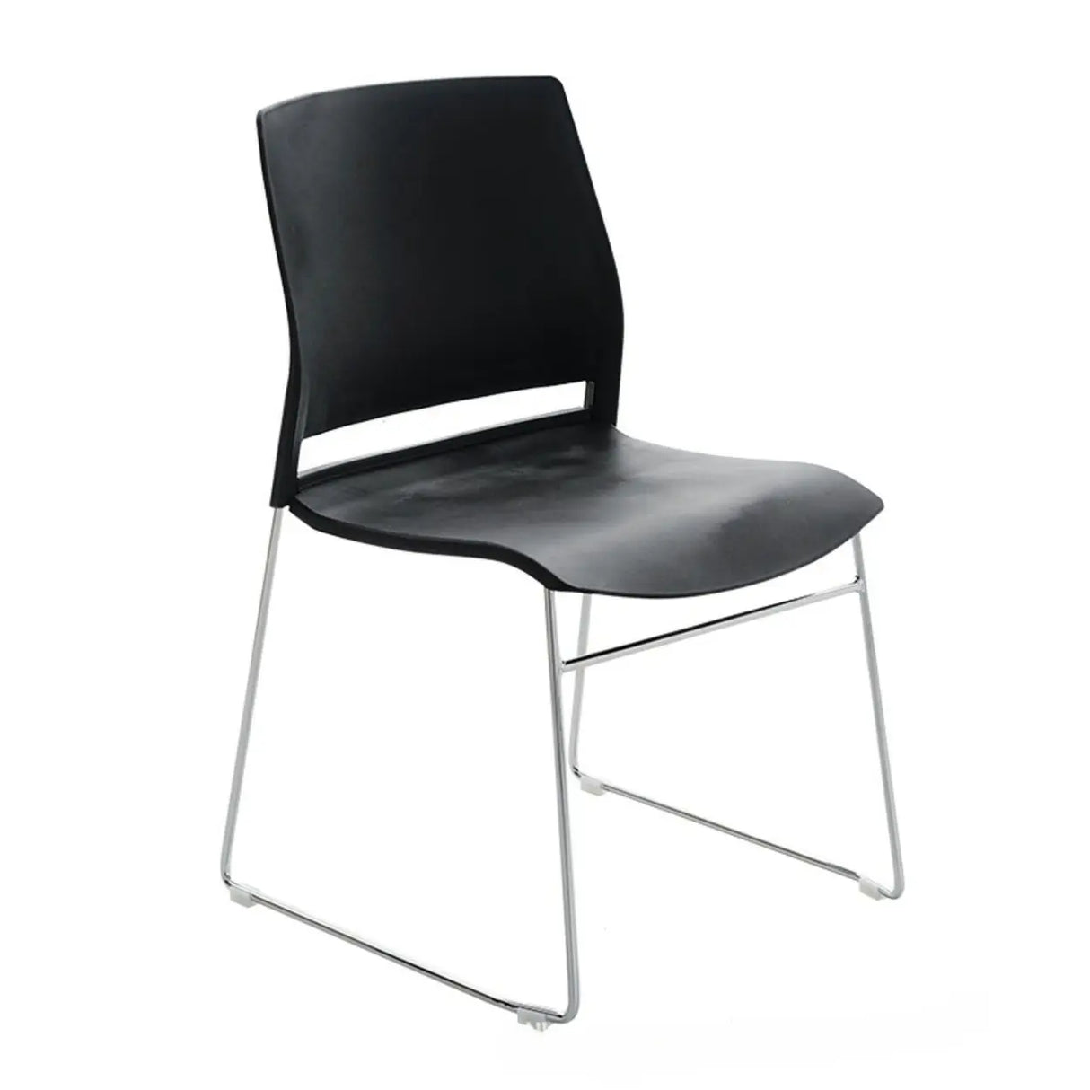 Contemporary Armless Plastic Metal Frame Study Office Chair Image - 24